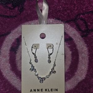 Macy's Silver and Purple Necklace Set